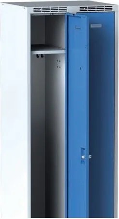 Kovová šatníková skrinka S7, 2-dverová, 1800 x 600 x 500 mm, demont, cylindrický zámok, modré dvere