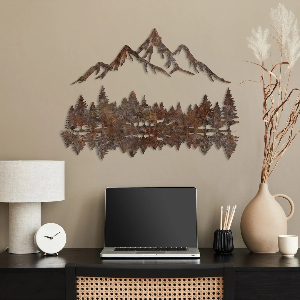 Nástenná kovová dekorácia Krajina 2 viacfarebná