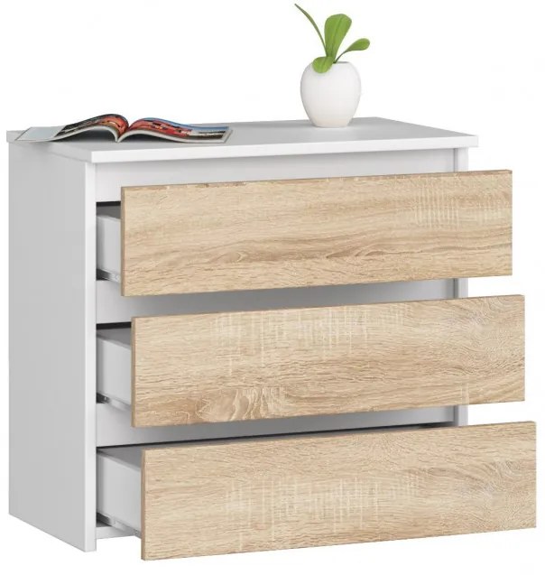 Nočný stolík CL3 60 cm biely / sonoma