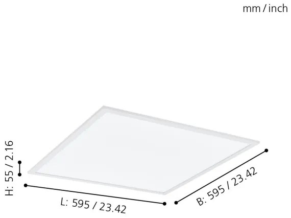 Eglo 98766-LED RGBW Stmievateľné svietidlo SALOBRENA-B LED/32,5W/230V 60x60 cm +DO