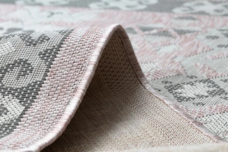 Dywany Łuszczów, Kusový koberec Sion Sisal Aztec 3007 pink/ecru – na von aj na doma, 160x220, ružová, chodba / predsieň