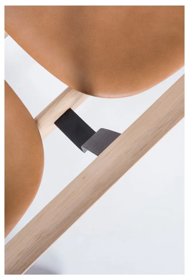 Lavica z dubového dreva s koženým sedadlom Gazzda Ava