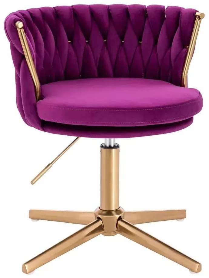 LuxuryForm DESIGN Stolička LYON VELUR na zlatom kríži - fuchsia