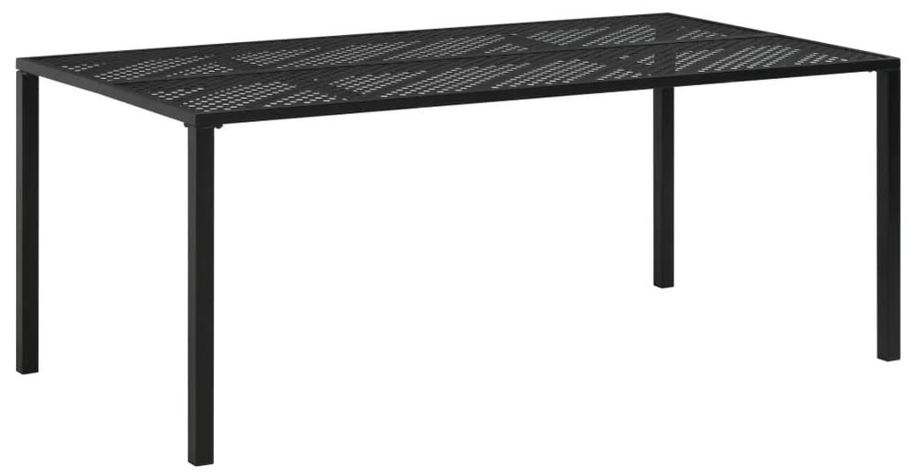 vidaXL Záhradný stôl, čierny 180x90x72 cm, oceľ