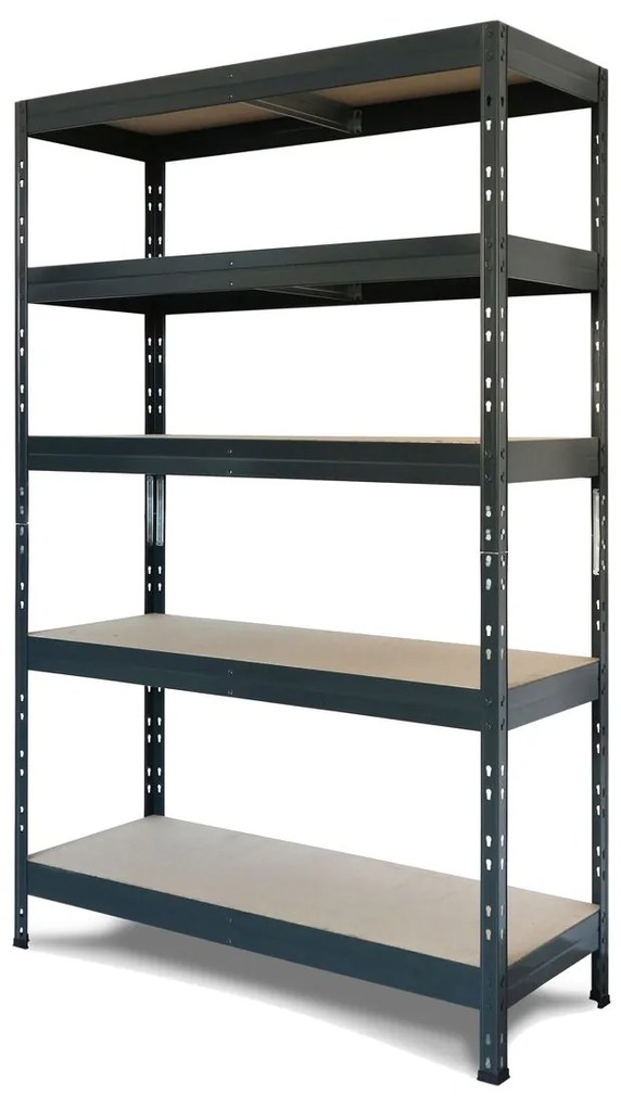 AR Shelving Regál s 5 policami Rivet, 180 x 120 x 50 cm, sivý  (100242150)