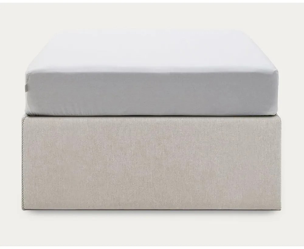 Béžová čalúnená jednolôžková posteľ s úložným priestorom 90x190 cm Matters – Kave Home