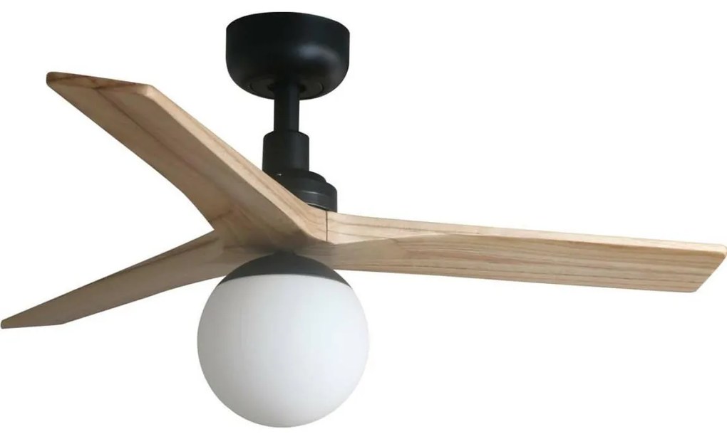 FARO 34284WT-11L-Str. vent. KLIM S 1xE27/15W/230V borovica/čierna pr.92,5cm WT+D