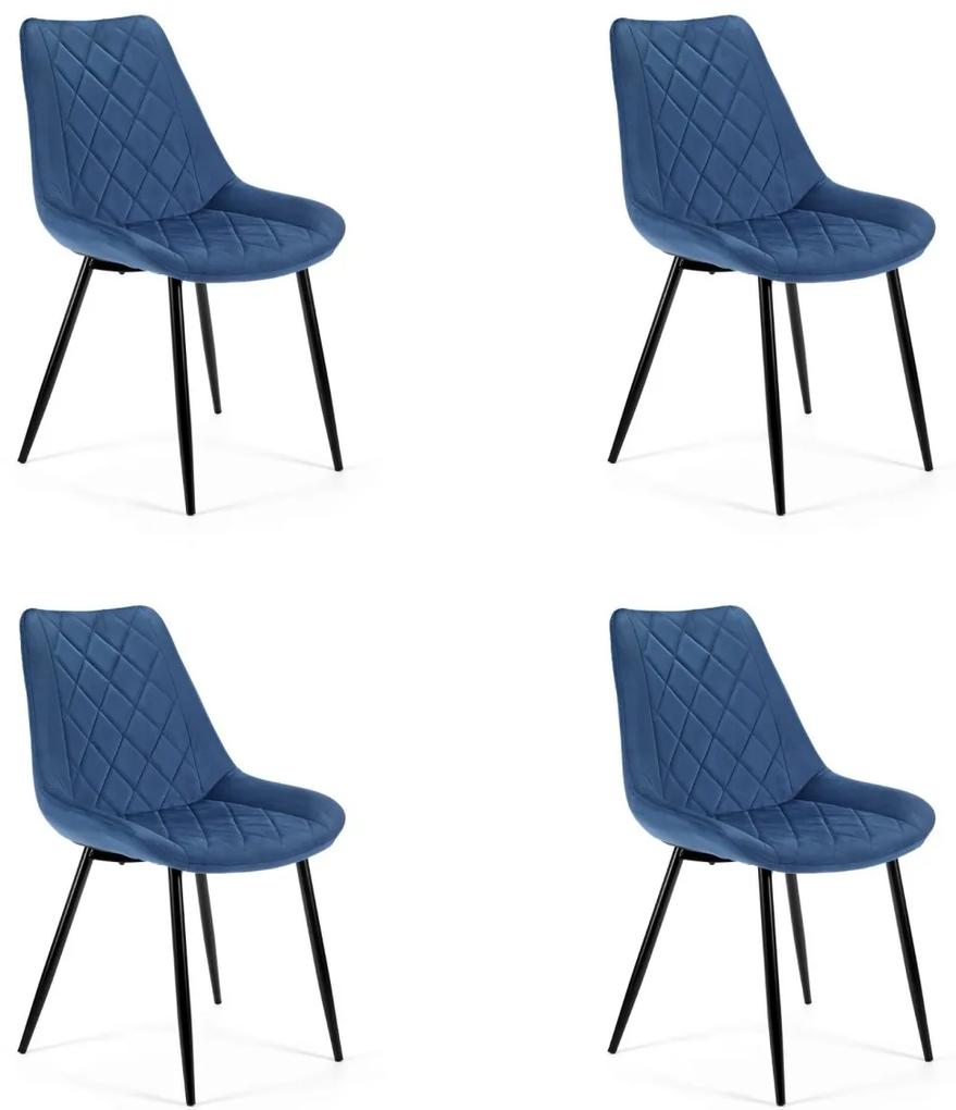Súprava 4 čalúnených stoličiek SJ.0488 modrá
