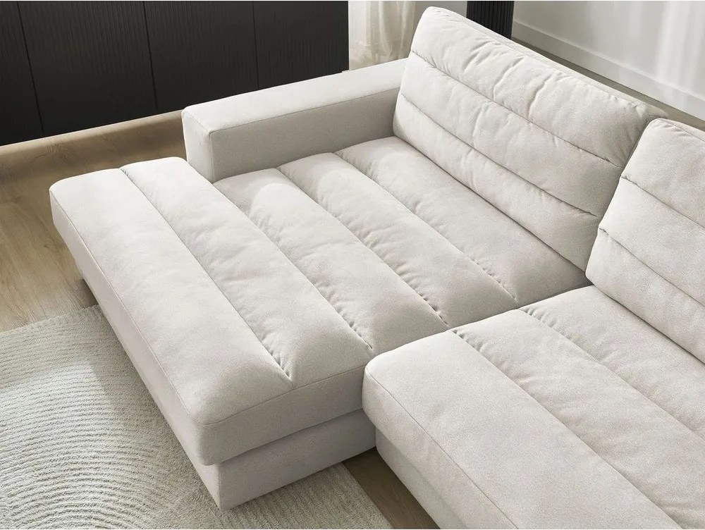 Béžová zamatová rohová pohovka (ľavý roh/s leňoškou) Sierra – Bobochic Paris