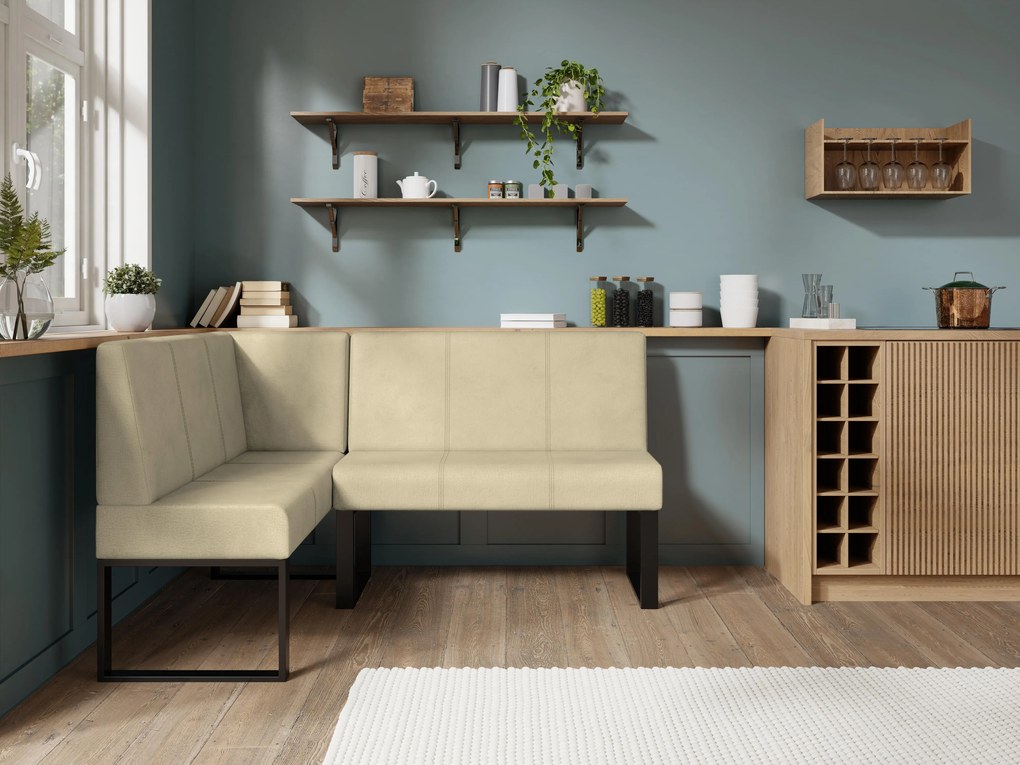 Rohová lavica Bernio 140x200 (krémová) (L). Akcia -20%. Vlastná spoľahlivá doprava až k Vám domov. 1129862