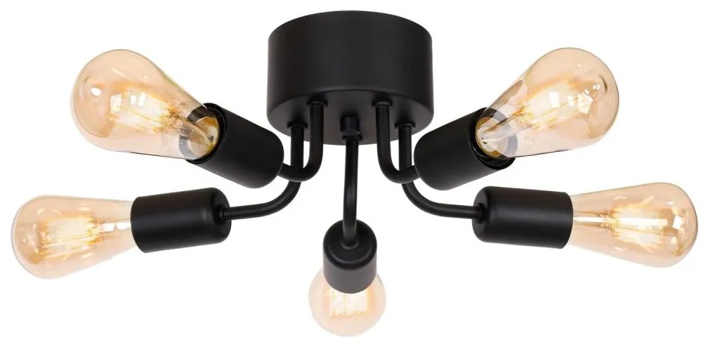 Prisadený luster BRENDA 5xE27/60W/230V čierna