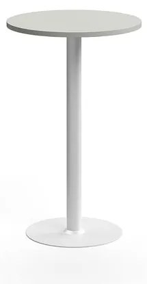 Barový stôl VERTICUS, Ø700x1100 mm, svetlošedá/biela