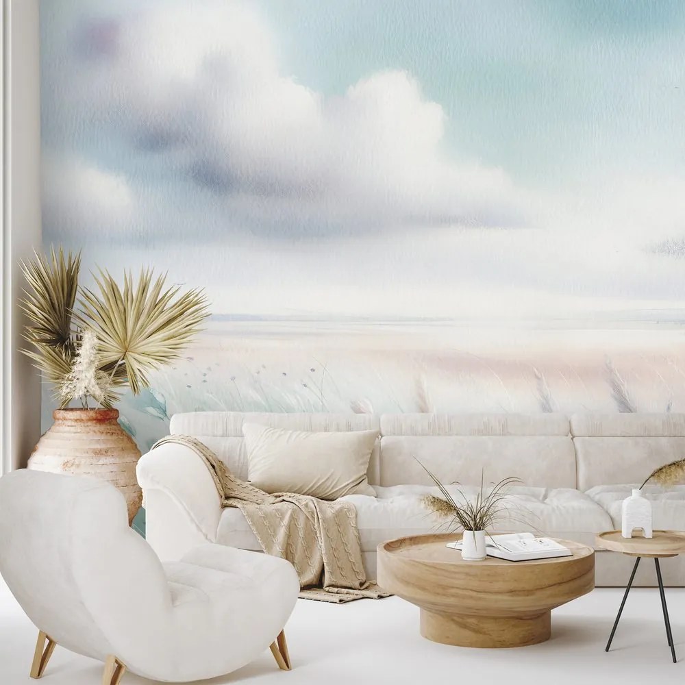 Fototapeta jemné pastelové lúky a obloha