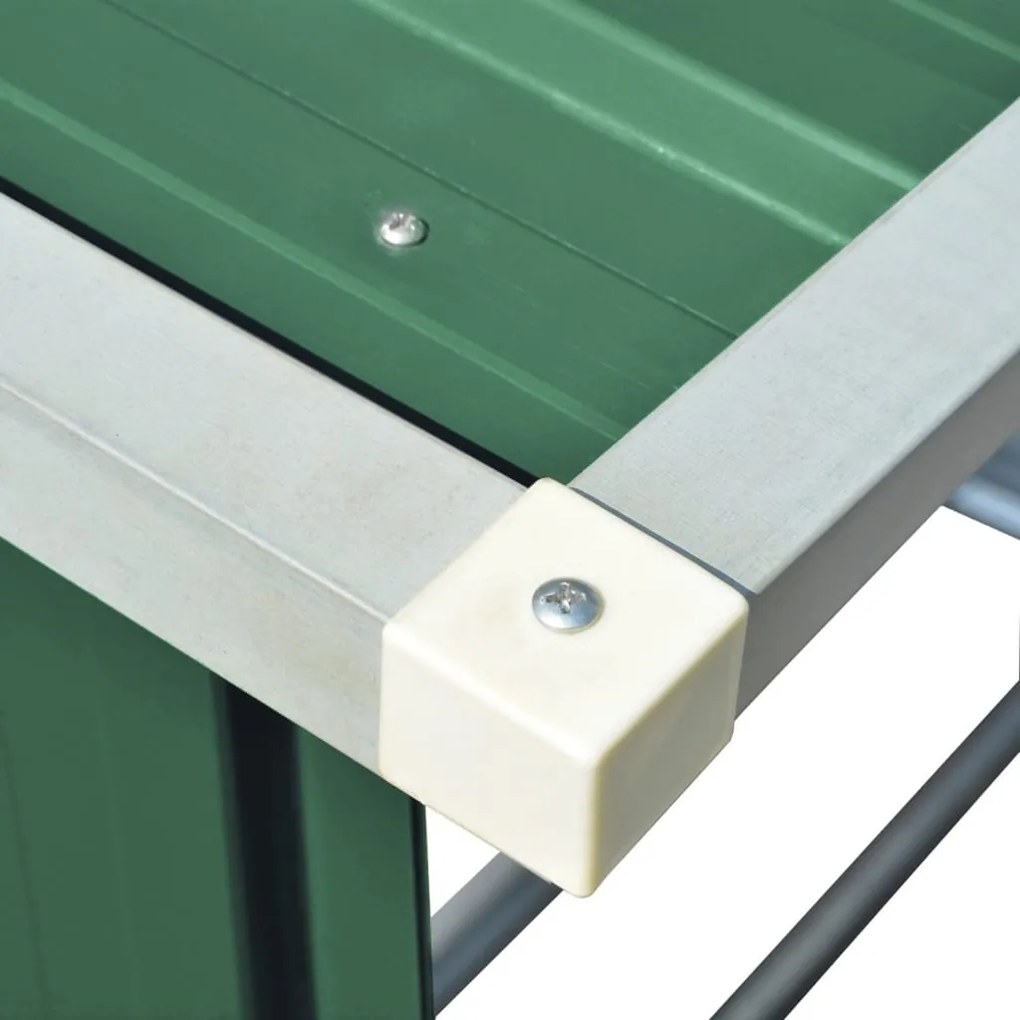 Záhradná kôlňa na drevo z galvanizovanej ocele 163x83x154 cm zelená