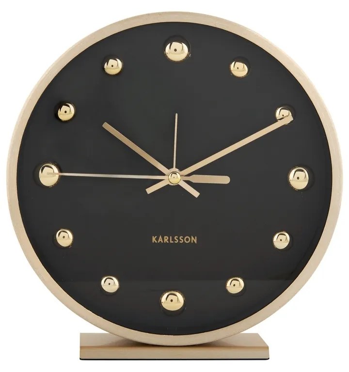 Karlsson 5970BK dizajnové stolné hodiny/budík čierna, pr. 16 cm