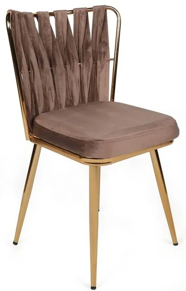 Sada jedálenských stoličiek Kusakli Light Brownand Gold, 4 ks, 4 ks