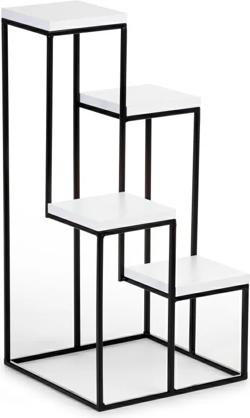 STOJAN NA KVETINÁČ KASKADA 70X34X34 CM ČIERNA/BIELA