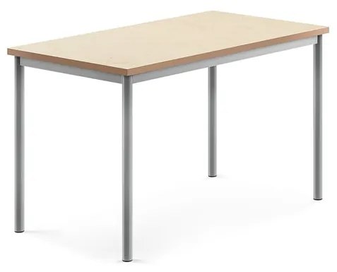 Stôl SONITUS, 1200x700x720 mm, linoleum - béžová, strieborná