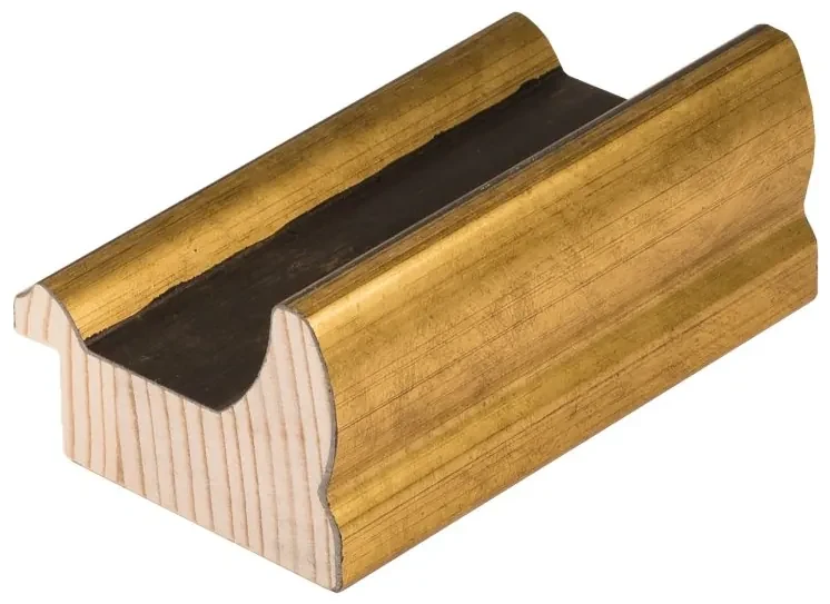 DANTIK - Zrkadlo v rámu, rozmer s rámom 50x90 cm z lišty TOOTH malá zlatá (3163)