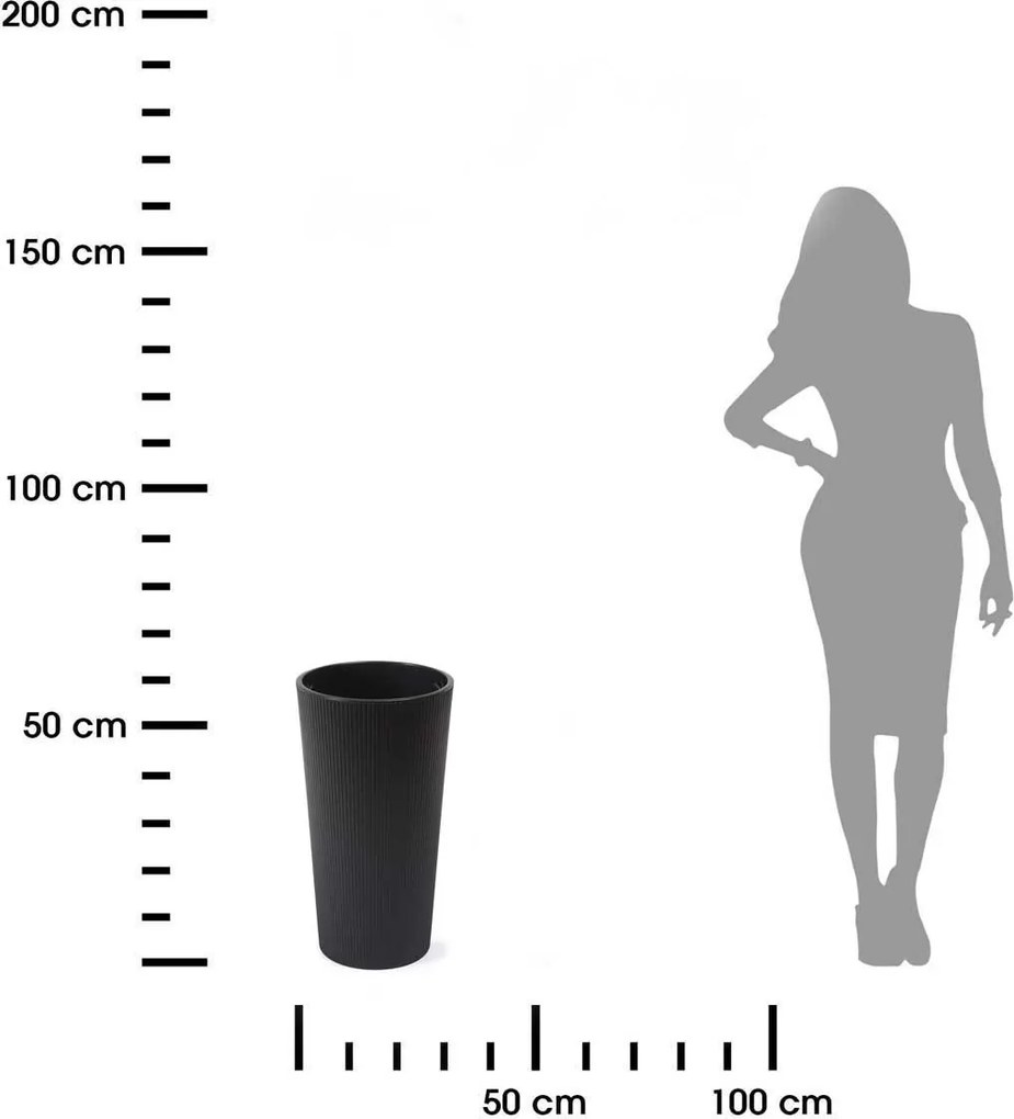 Plastový kvetináč URBANIKA ECO 57,1x29,5 cm čierny