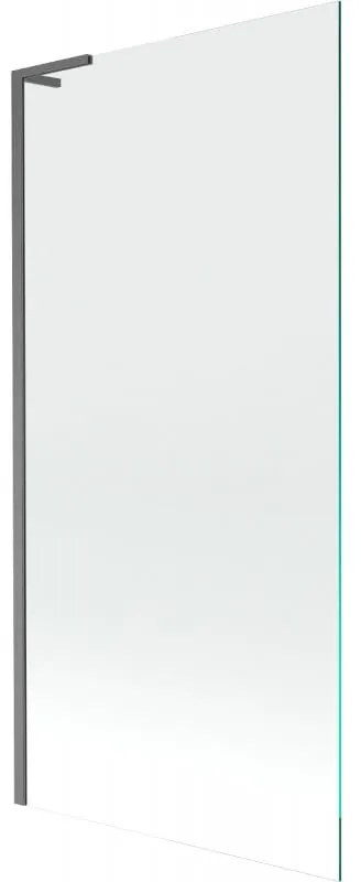 Mexen Next, vaňová zástena 1-krídlová 90 x 150 cm, fixné krídlo, 6 mm číre sklo, brúsený grafit profil, 895-090-000-03-00-66