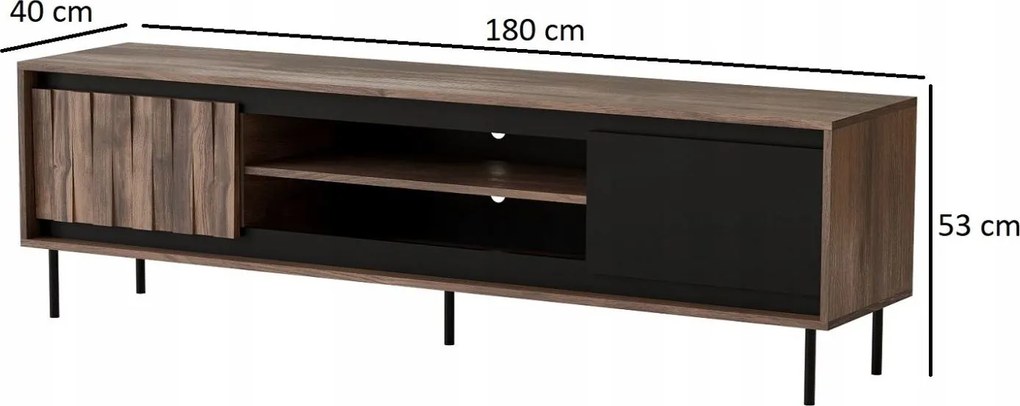 Televizní stolek Swing 180 cm ořech/černý