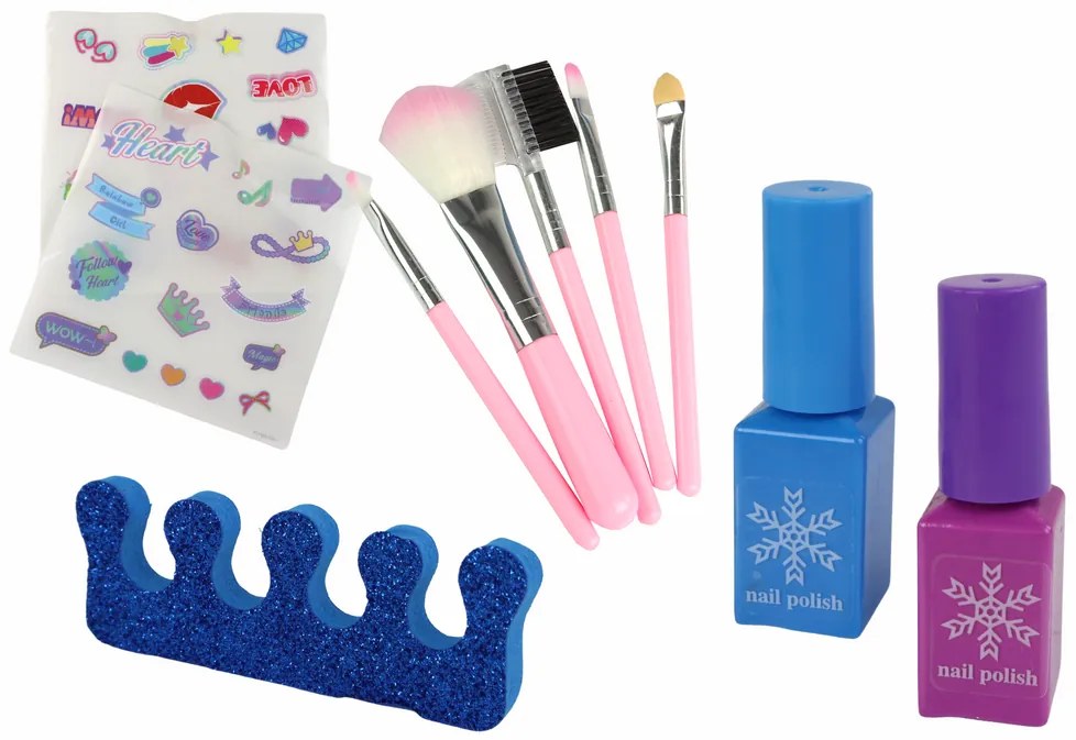 Lean Toys Detská kozmetika v modrom kufríku