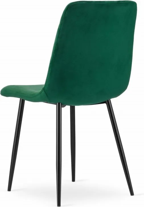 Set 4 kresiel TURIN - tmavozelený zamat