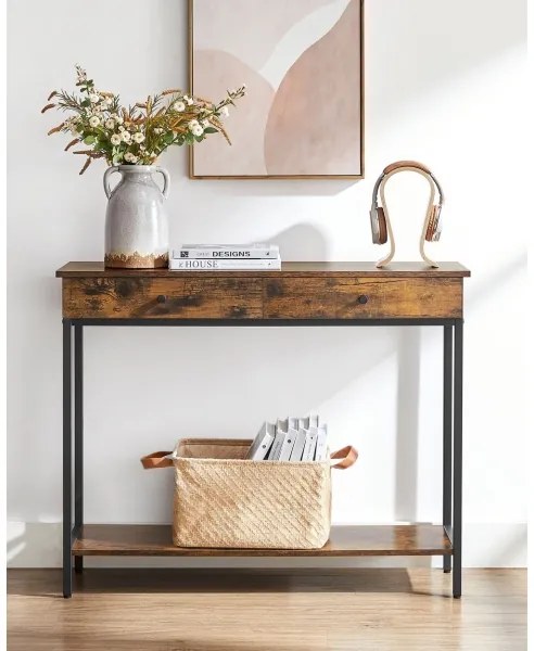 Odkladací stolík LUVOR hnedá/čierna