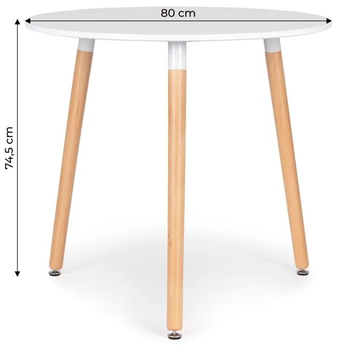 Biely okrúhly konferenčný stolík 80 cm