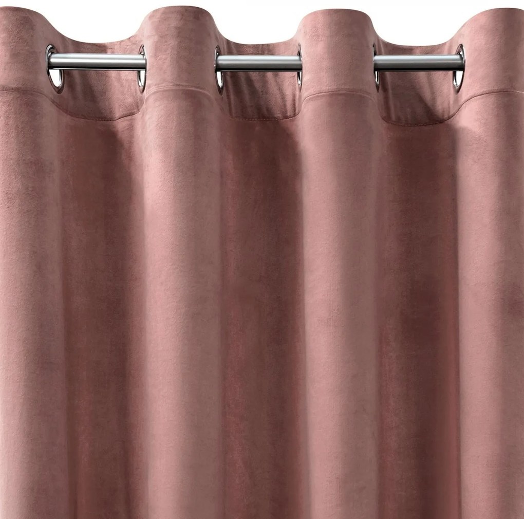 ZATEMŇOVACÍ ZÁVES NA KRÚŽKOCH ROSA 140X250 CM TMAVORUŽOVÁ