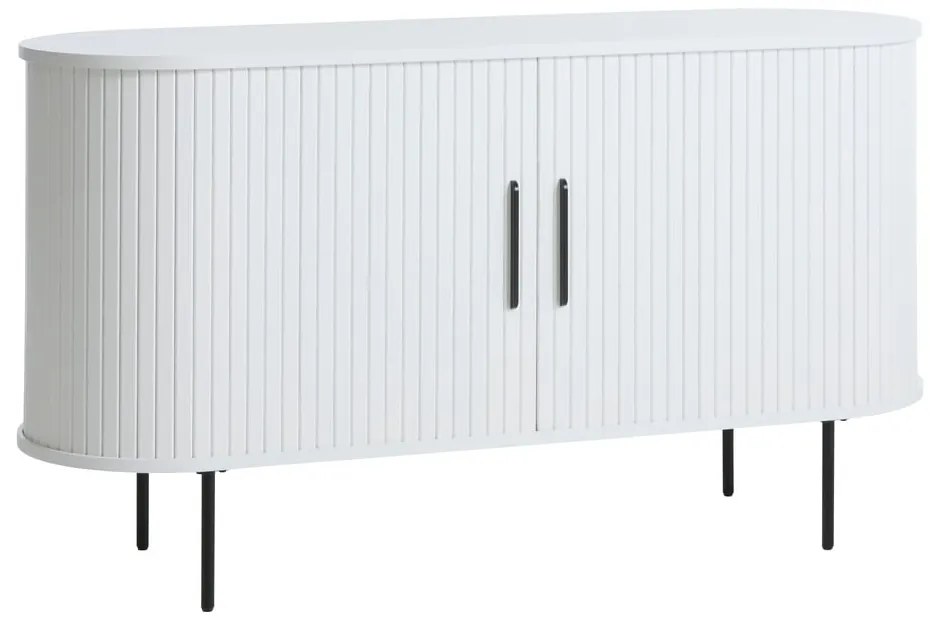 Biela komoda s posuvnými dverami 120x76x45 cm Nola – Unique Furniture