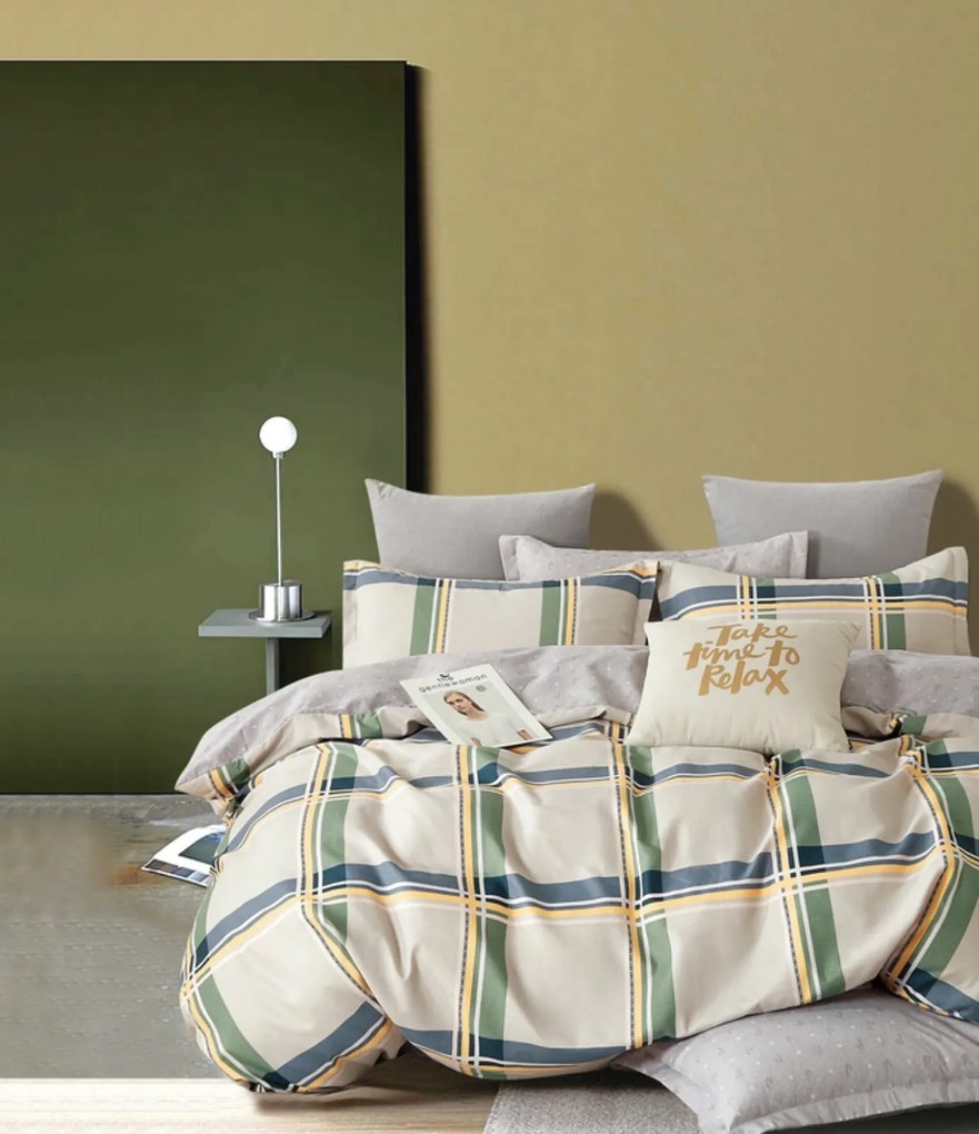 3 dielne Flanelové obliečky polycotton Bernardo 200x140cm+90x70cm TiaHome