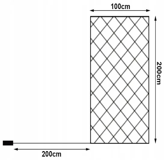 Vianočná sieťová svetelná reťaz teplá biela 100 LED 100x200cm