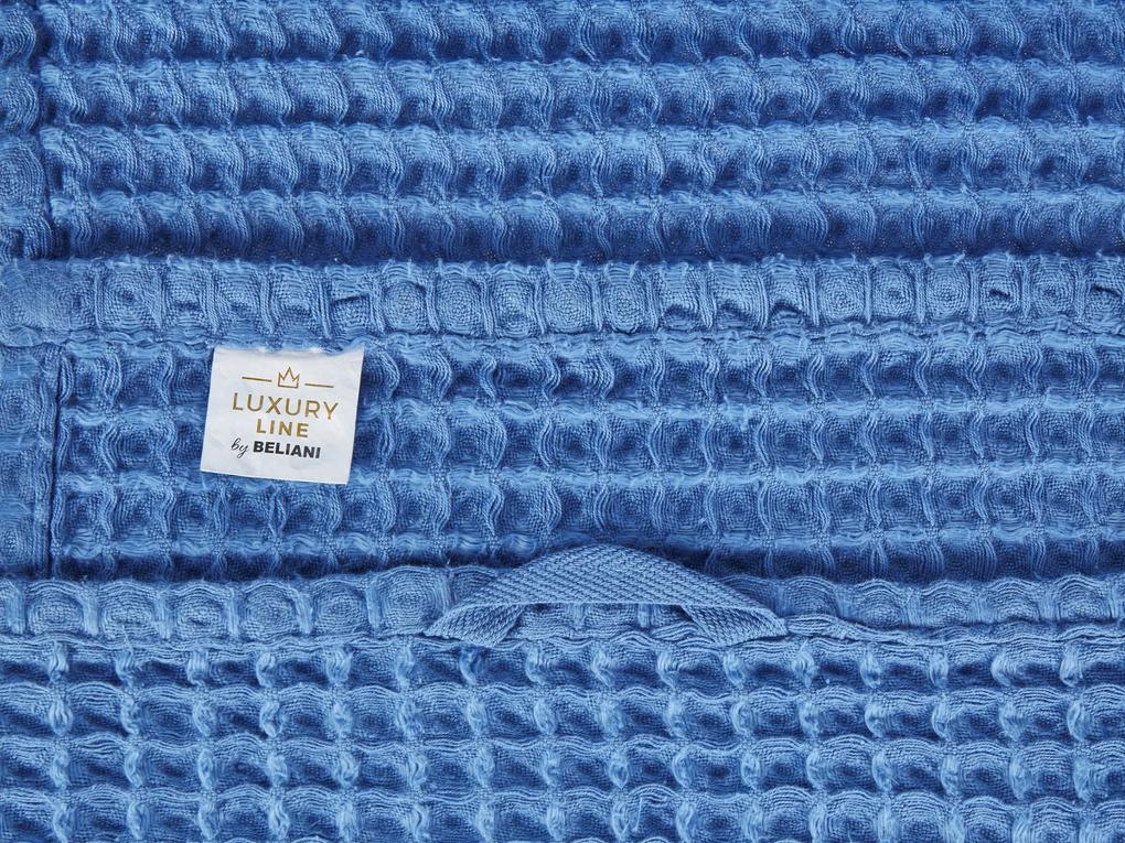 Sada 9 bavlnených uterákov modrá AREORA Beliani