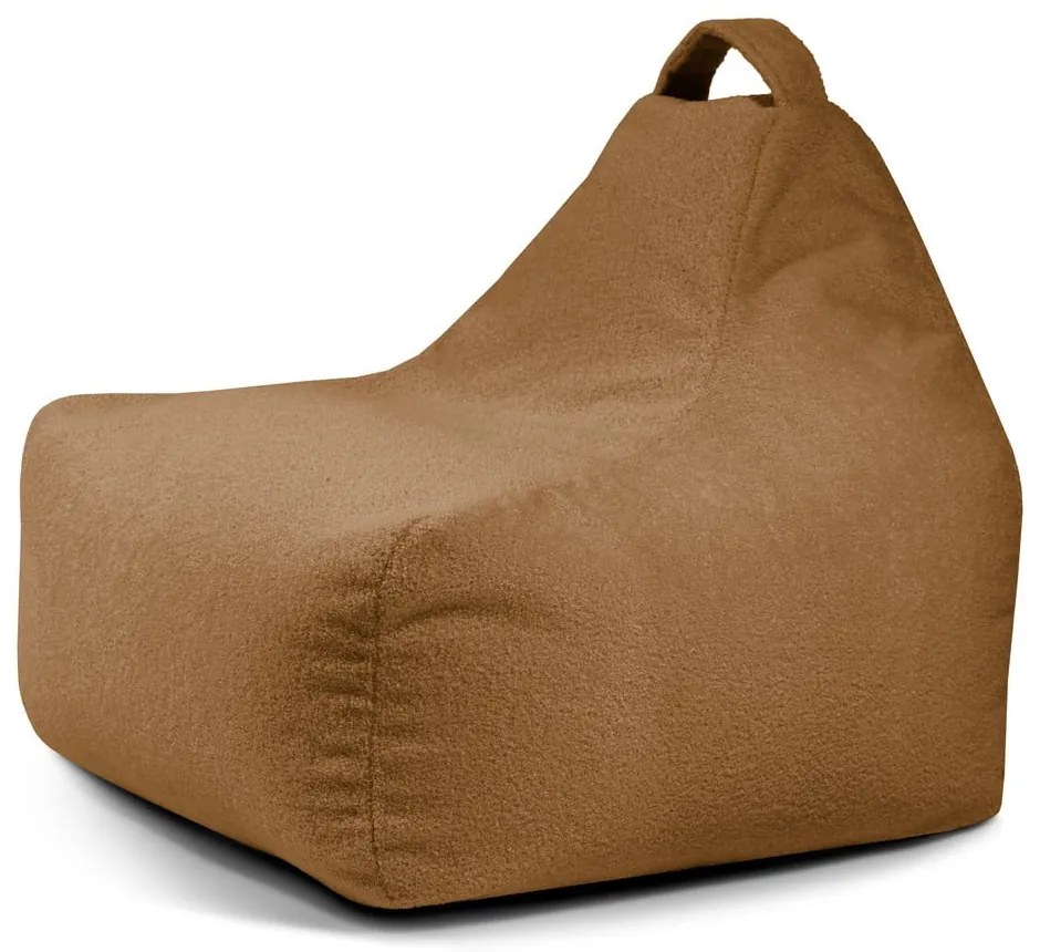 Hnedý detský sedací vak z textílie buklé Game Amuse – SLOWDOWN