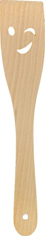 AMADEA Drevená obracačka s úsmevom, masívne drevo, dĺžka 28 cm