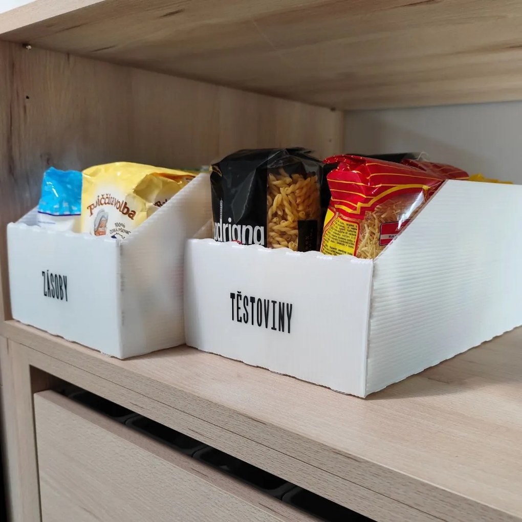 Prosperplast Úložný box, plastový 20x50x16cm - do spíže i do skříně KARTONPLAST - BÍLÝ