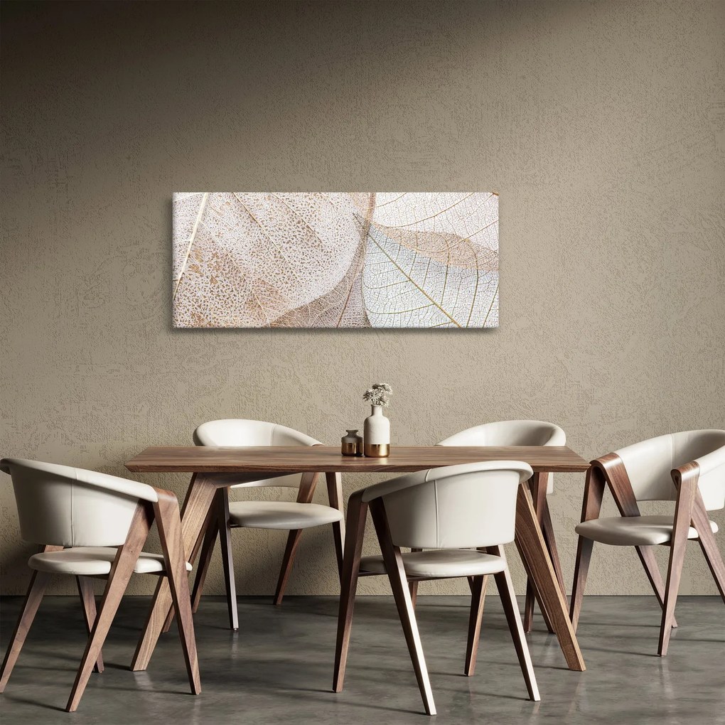 Obraz - Béžové listy (120x50 cm)