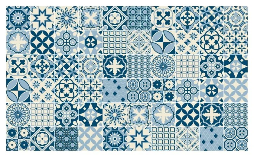 Sada 60 nástenných samolepiek Ambiance Wall Decal Cement Tiles Riana, 15 × 15 cm