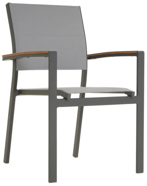 Záhradná stohovateľná stolička antracit,86,5x 57x57,5 ​​cm