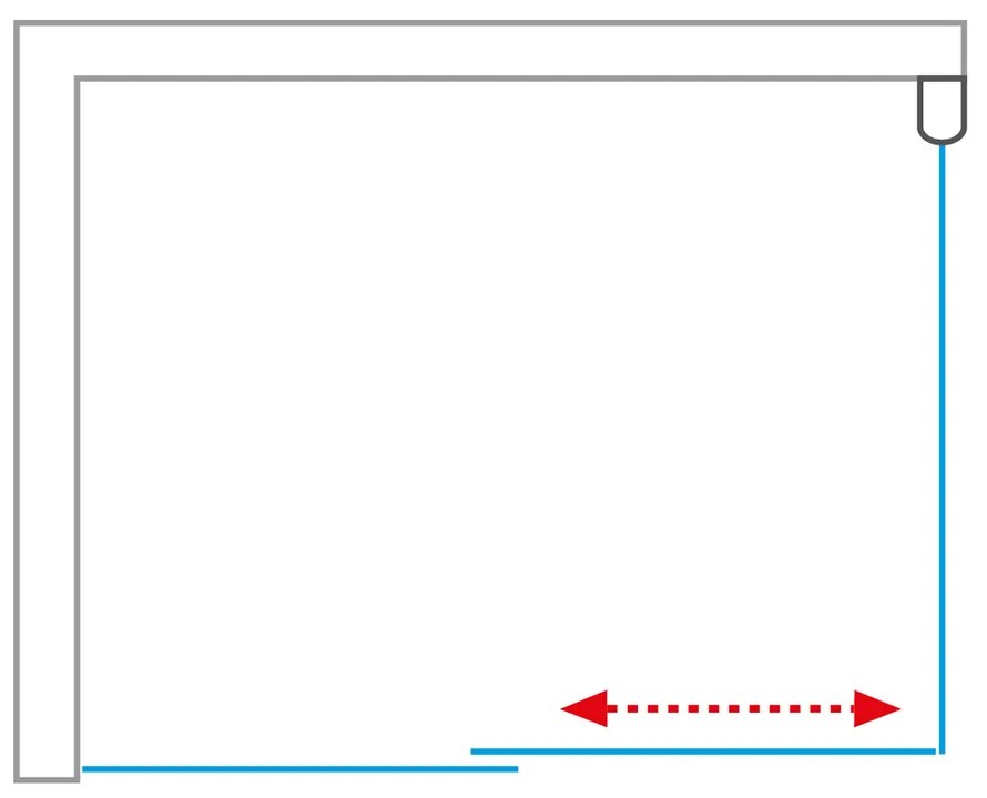 Posuvné sprchové dvere OBD2 s pevnou stenou OBB 120 cm 80 cm
