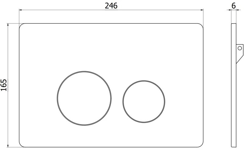 Mexen Tex 06, splachovacie tlačidlo z nehrdzavejúcej ocele, lesklý chróm, 6106-03