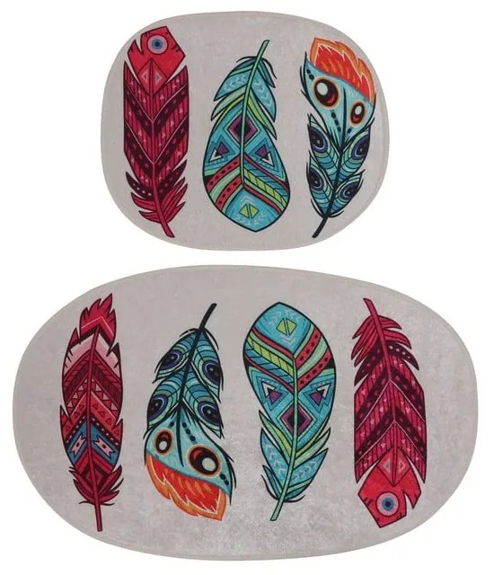 Kúpeľňové predložky v súprave 2 ks 60x100 cm Feather – Foutastic