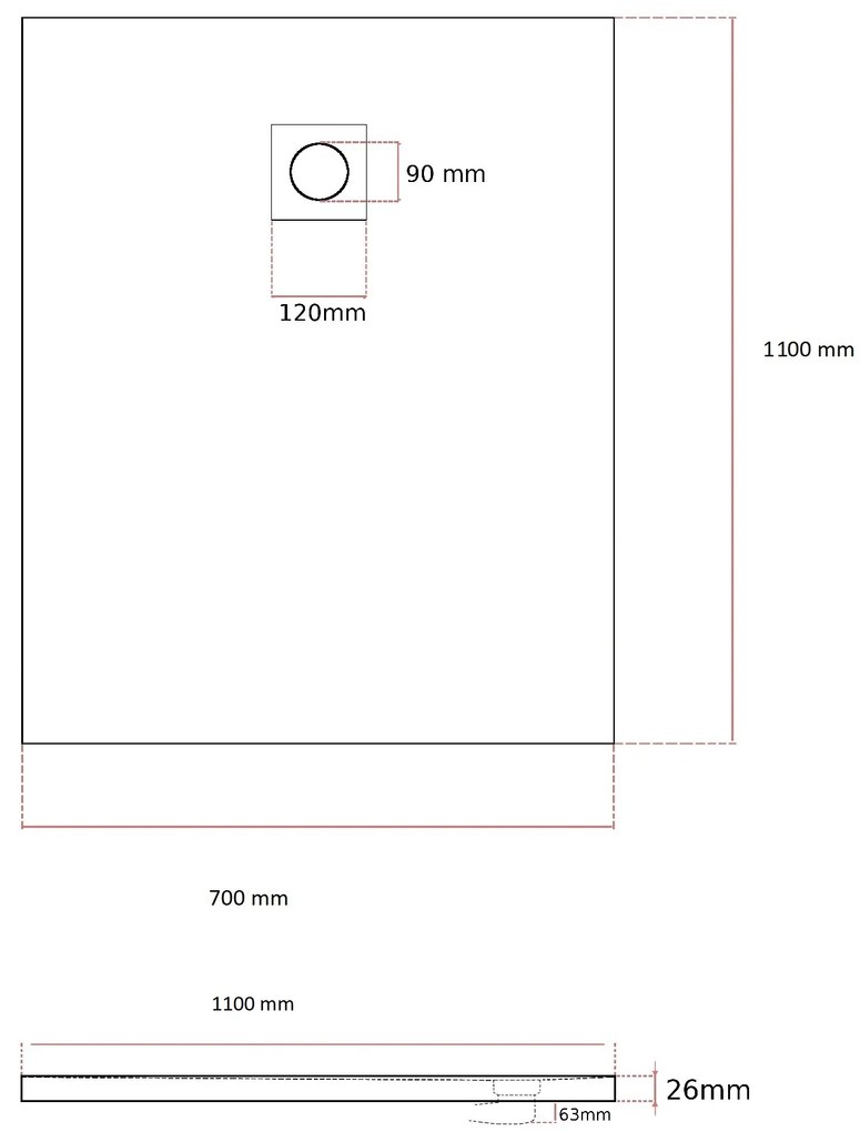 Gamma Erga Oldaf, SMC obdĺžniková sprchová vanička 70 x 110 cm, biela matná, ERG-GMA-OL-70110