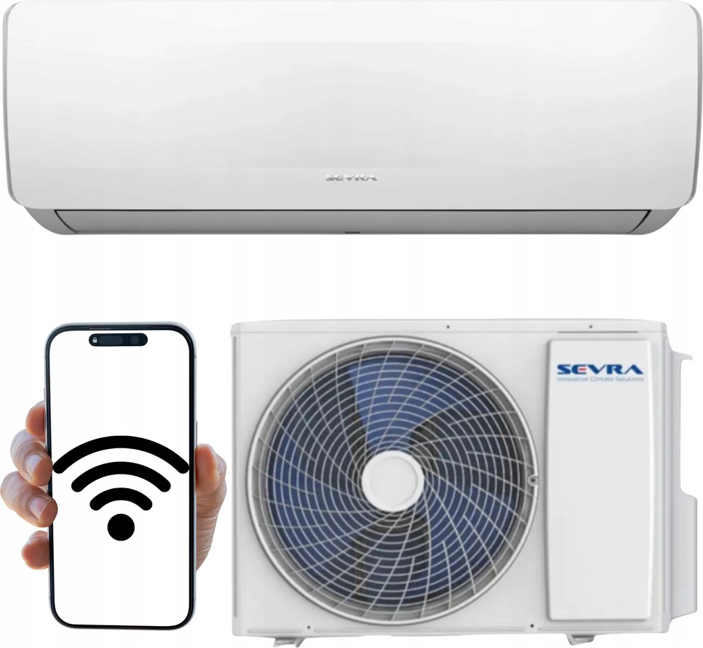 Domáci Nástenný klimatizátor Sevra Freedom 2,6 kW 30 m2 WiFi Účinný Úsporný