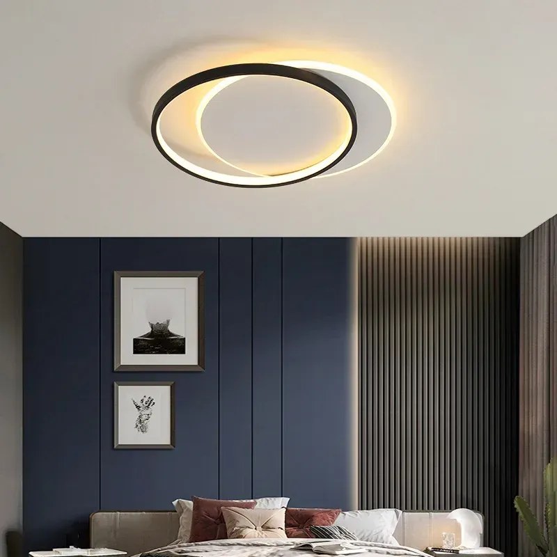 Toolight Toolight, LED stropné svietidlo 40cm, LHJ076-C, čierna-biela, OSW-50035