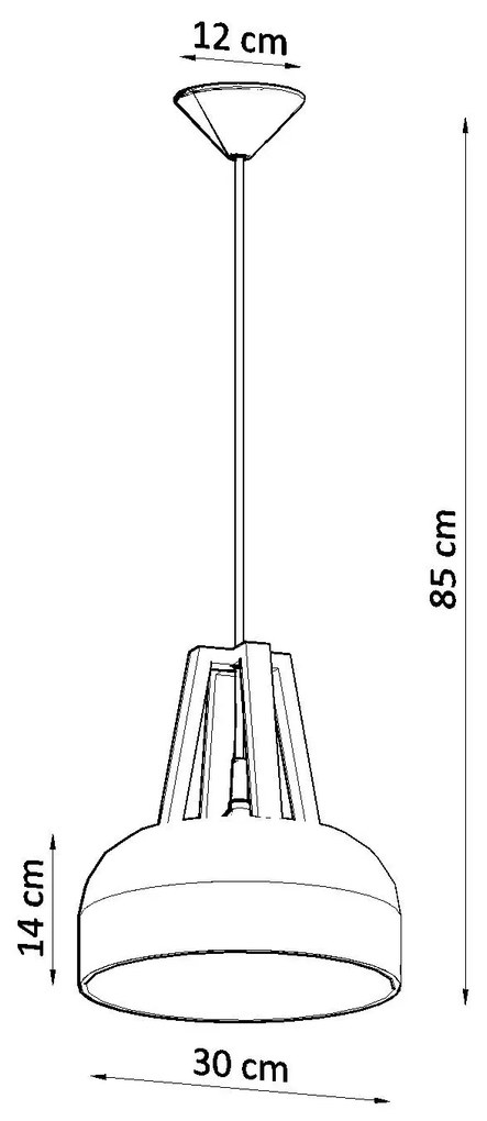 Sollux závesné svietidlo CASCO čierne/natural drevo SL.0390