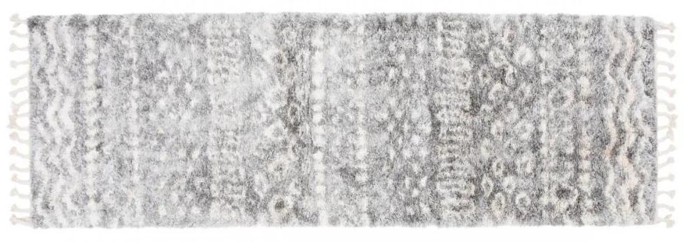 Kusový koberec shaggy Alsea sivý atyp 70x300cm