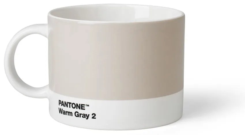 Biely/sivý keramický hrnček 475 ml Warm Gray 2 – Pantone